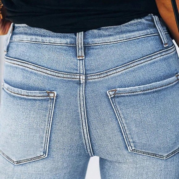 Blue Casual Ripped Skinny Jeans BEST SELLER - Picture 4 of 5